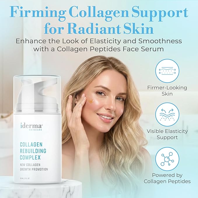 Collagen Rebuilding Complex – Deep Collagen Serum for Face Anti Aging, Skin Firming, Hydrating Night Serum with Green Tea, Panthenol, Magnesium & Ascorbyl Phosphate