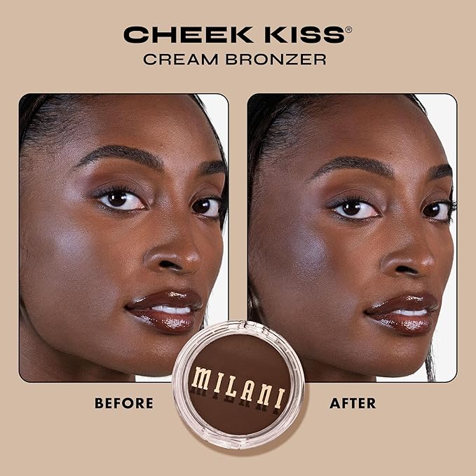 Milani Cheek Kiss Cream Bronzer, 140 - Mocha Moment, Vegan & Cruelty-Free, Made in Korea, Lightweight Glow, Soft Matte Finish