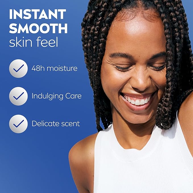 NIVEA Oil Infused Vanilla and Almond Oil Body Lotion for Women, Fast-Absorbing and Non-Greasy Vanilla Scented Lotion Moisturizes for 48 Hours, 16.9 Fl Oz Pump Bottle, Pack of 3