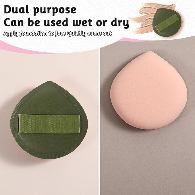 5 PCS Foundation Sponge, Powder Puff, Korean Makeup Sponge, Cushion Puff for Foundation and Powder, Fluffy Teardrop Latex Foundation Applicator for Liquid Cream Powder
