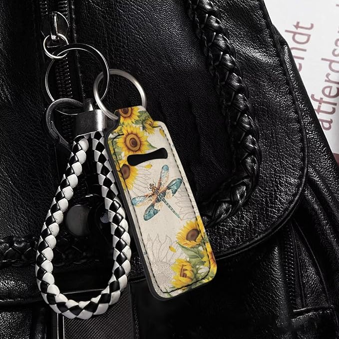 Pensura Chapstick Holder Keychain Fashion 5 Pcs Car Keychain Holder Portable Chapstick Holder Keep from Scratched and Dust