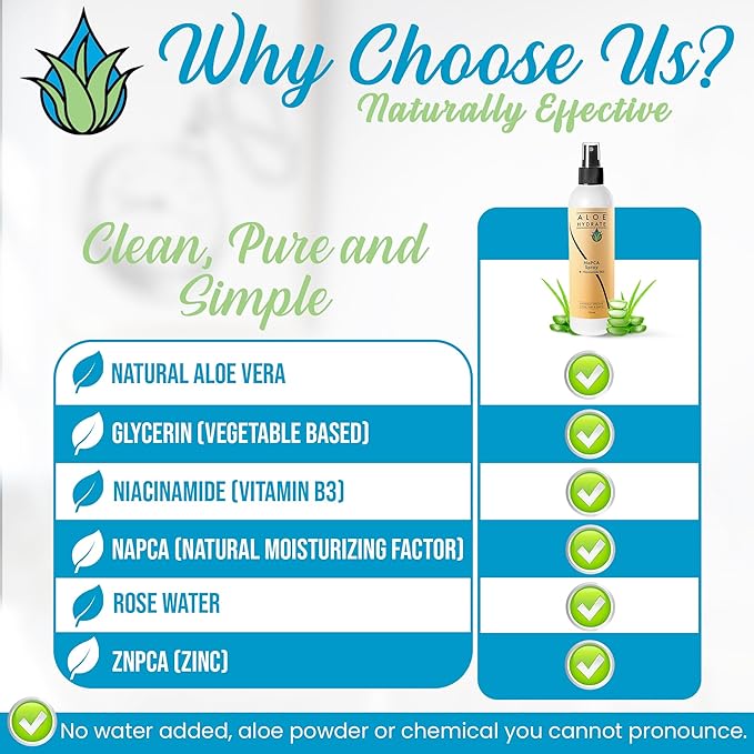 NaPCA Moisturizer Facial Mist & Body Spray. Sodium PCA & Aloe vera Mist Hydrating Face Spray – Lightweight Feel - Refresh, Sooth, Restore Skin Barrier for Dry, Sensitive, Acne Prone Skin(250ml)