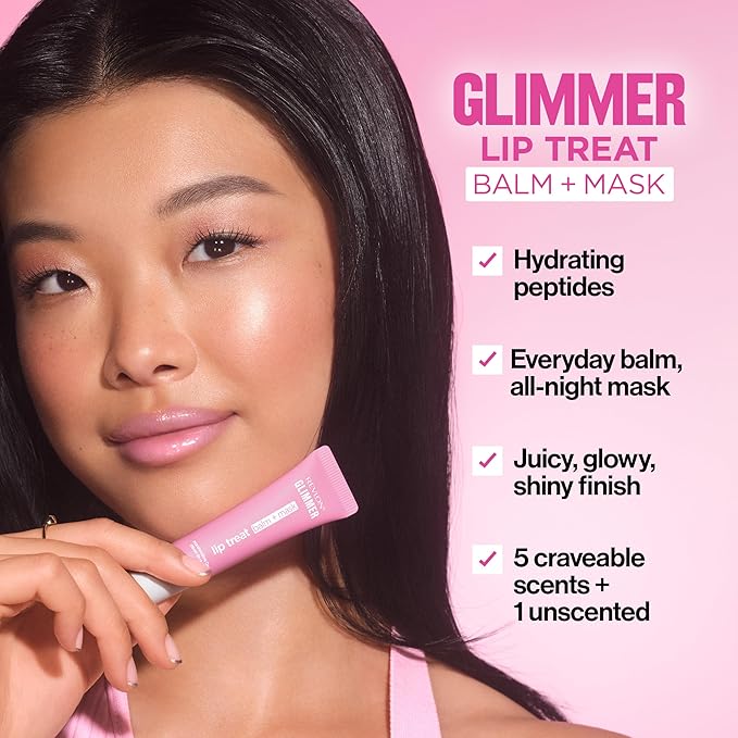 Revlon Glimmer Lip Treat Balm + Mask™, Overnight Peptide Lip Treatment, Hydrating, 006 Hazelnut Latte, 0.4 fl oz