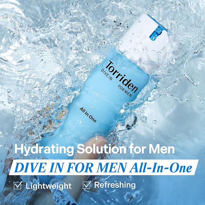 Torriden DIVE IN FOR MEN All In One 200ml (7.05 fl. oz) | All-In-One for Inner Moisturizing and Sebum Care | Hyaluronic Acid, Panthenol, Allantoin