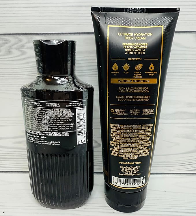 Bath & Body Works Noir Ultimate Hydration Body Cream and Body Gel Wash 2 Piece Set