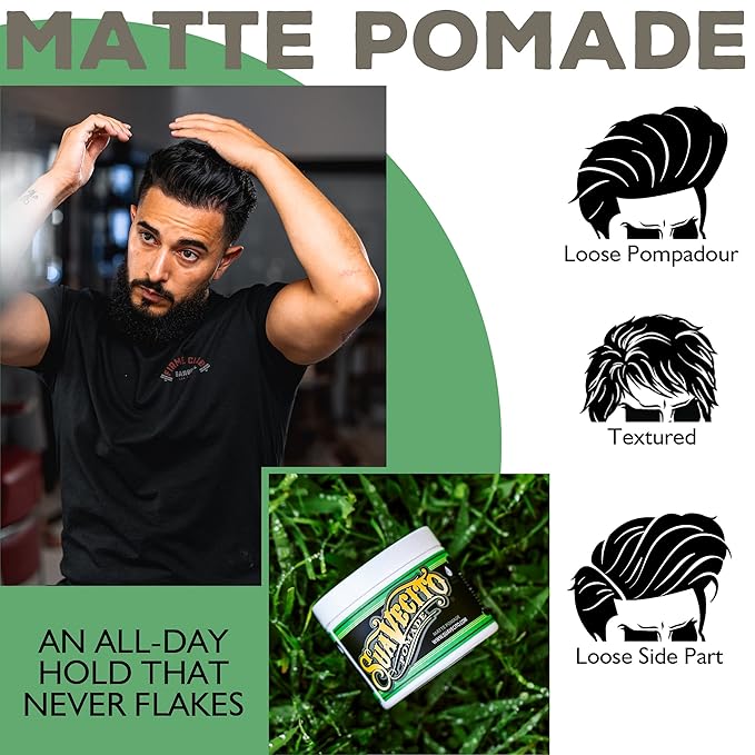 Suavecito Pomade Matte (Shine-Free) Formula 5 oz, 1 Pack - Medium Hold Hair Pomade For Men - Low Shine Matte Hair Paste For Natural Texture Hairstyles