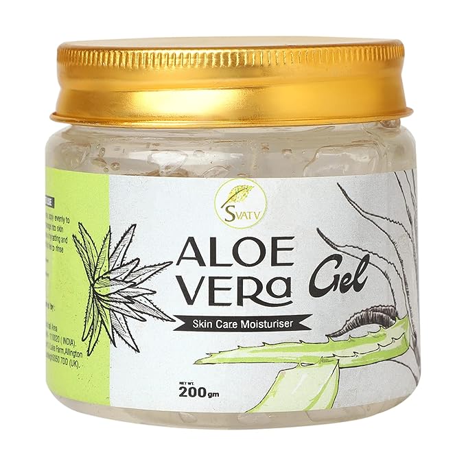 SVATV Natural Aloe Vera Gel for Face, Skin & Hair | Suitable for All Skin Types For Men & Women - (200g, 7.05 oz, 0.44lbs)