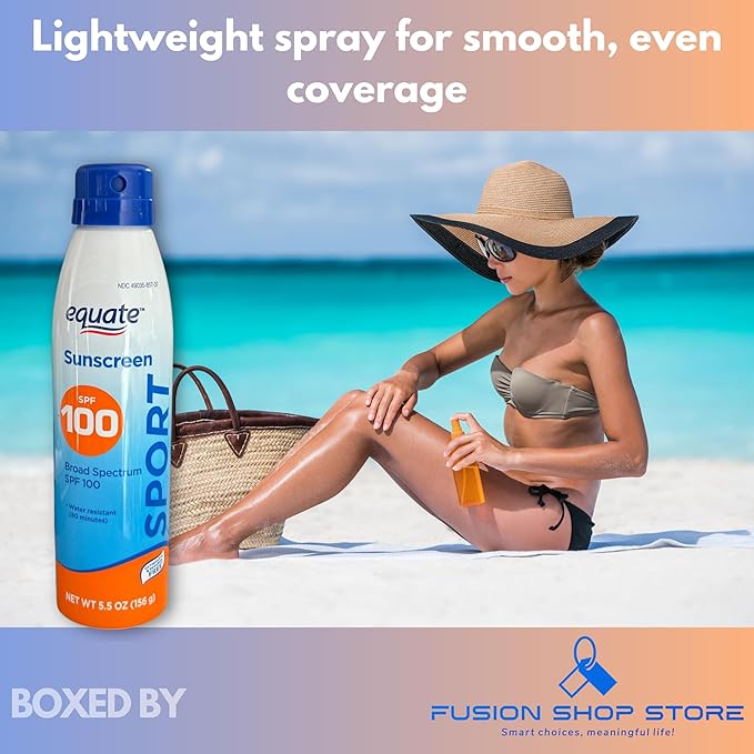 Sunscreen SPF 100- Sport Broad Spectrum Spray (Pack of 1), Boxed By Fusion Shop Store