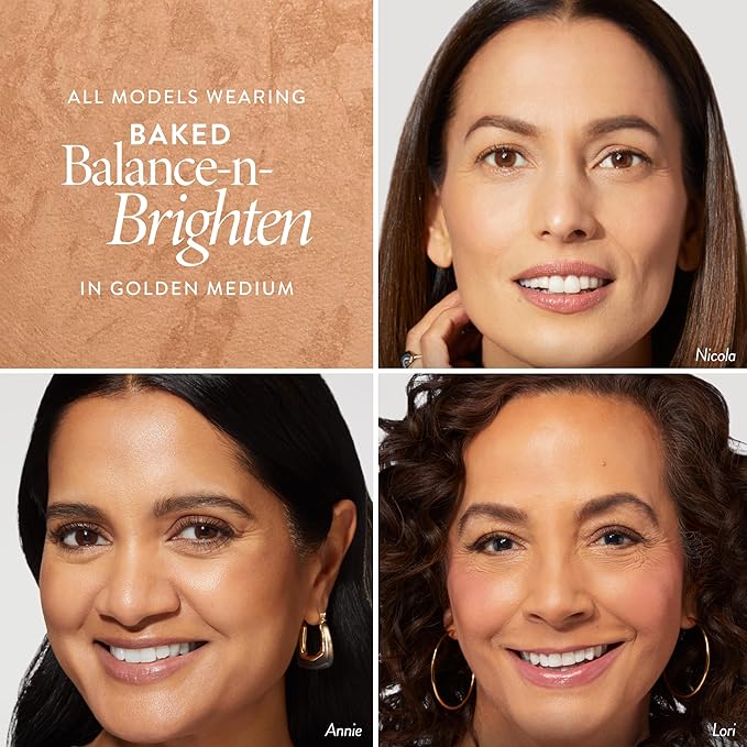 LAURA GELLER NEW YORK Baked Balance-n-Brighten Foundation with Kabuki Brush Makeup Set, Golden Medium
