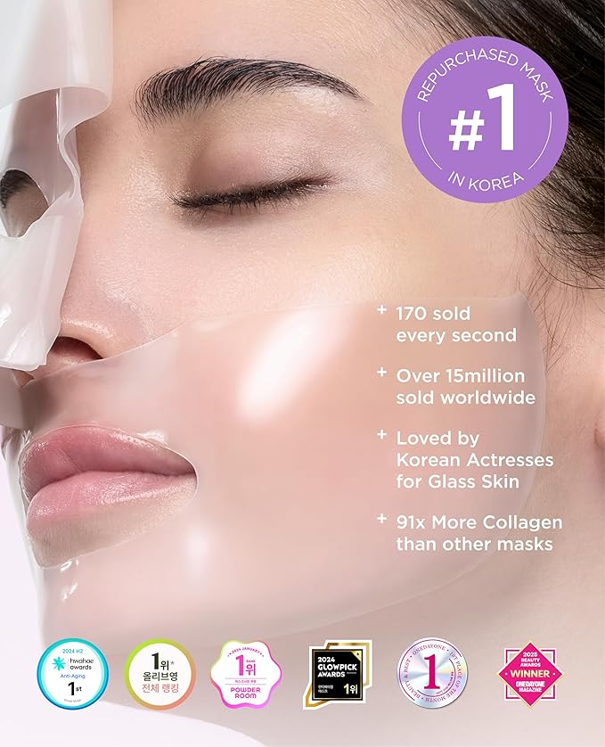 AROCELL Super Collagen Overnight Hydrogel Mask with Retinol & Stem Cell | Firming, Lifting, Plumping, Long-Lasting Glow | Korean Glass Skin Care | BSS Beauty Glow Pick | 43g x 2