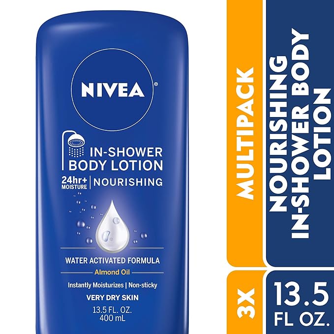 NIVEA Nourishing In Shower Lotion,Body Lotion for Dry Skin,13.5 Fl Oz Bottle,(Pack of 6)