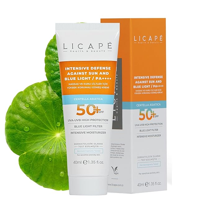 LICAPE® Sunscreen - SPF 50 High Protection Sunscreen for Face, 40ml | Lightweight Skin Care for Sensitive & Dry Skin