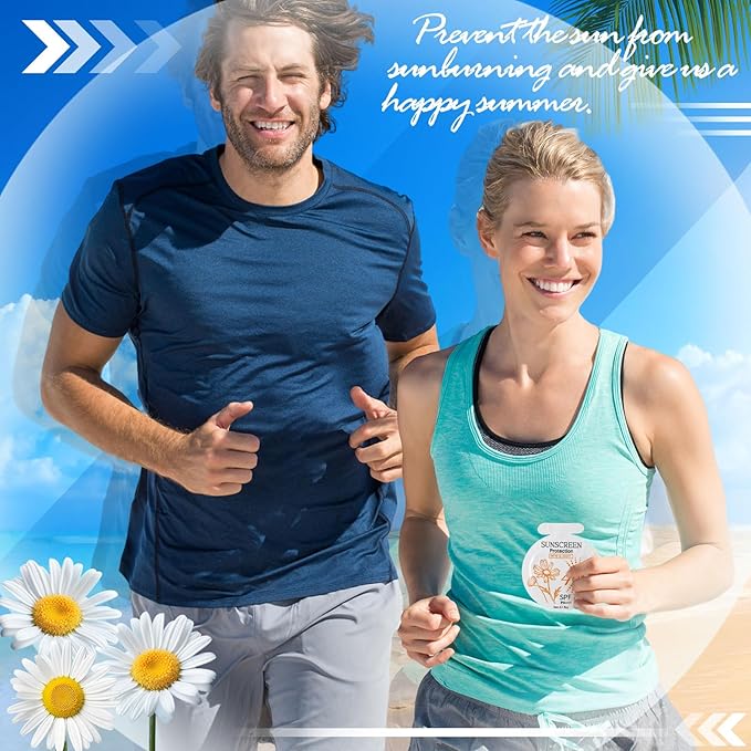50 Pcs Sunscreen Bulk Mini Travel Size Sunscreen Packets SPF 46+ Summer Party Gifts for Women Girl