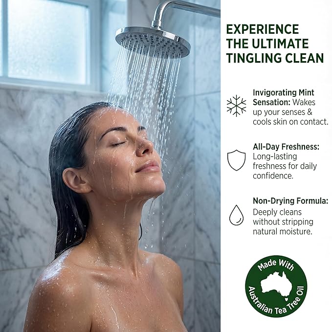 TheraTree Tea Tree Oil Soap & Body Wash with Neem Oil 12oz - Helps with Skin Irritation, Body Odor, Itchy Skin & Healthy Complexion - Natural Body & Foot Wash for Men & Women