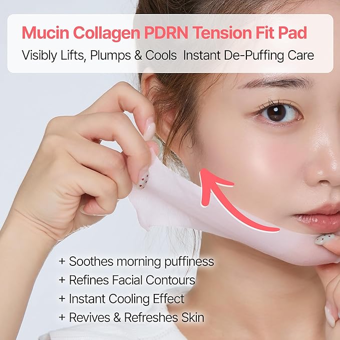 Pink Glow Duo – Tension Fit Cooling Pads & Mucin Mineral Bubble First Essence | Hydrating & Elasticity Care Skincare Set