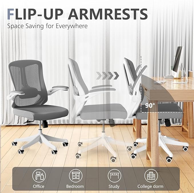 Ergonomic Office Chair Desk Chair - Mesh Computer Chair with 360° Swivel Wheels, Adjustable 90-130° Recline & Lumbar Support for Home Office, Supports up to 350lbs
