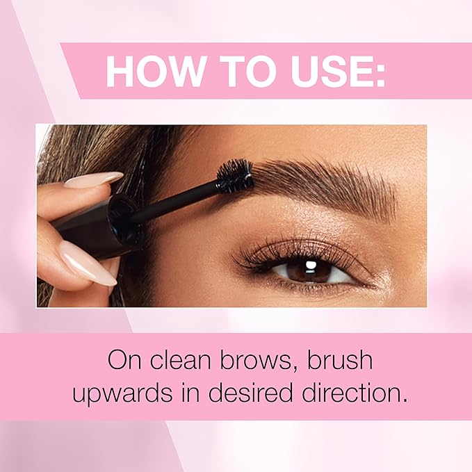 Ardell Brow Glue Medium Brown – Tinted Brow Gel for Lamination Lift, Strong Hold Eyebrow Gel Styler with Brush for Fuller Natural Brows, 0.35 oz