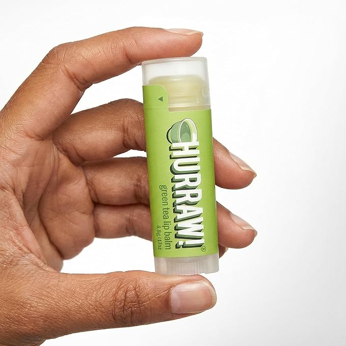 Hurraw! Green Tea Lip Balm: Organic, Certified Vegan, Cruelty and Gluten Free. Non-GMO, 100% Natural Ingredients. Bee, Shea, Soy and Palm Free. Made in USA