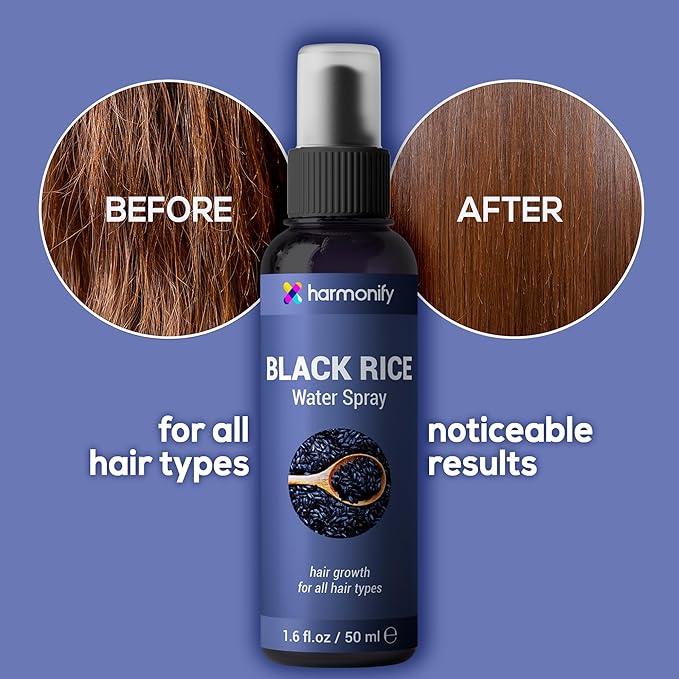 Korean Cosmetic Black Rice Water Spray for Men and Women, Hair Loss & Growth, Fermented Black Rice, Vegan Rice Serum, Non-Greasy Hair Care Products, 3,38 fl.oz