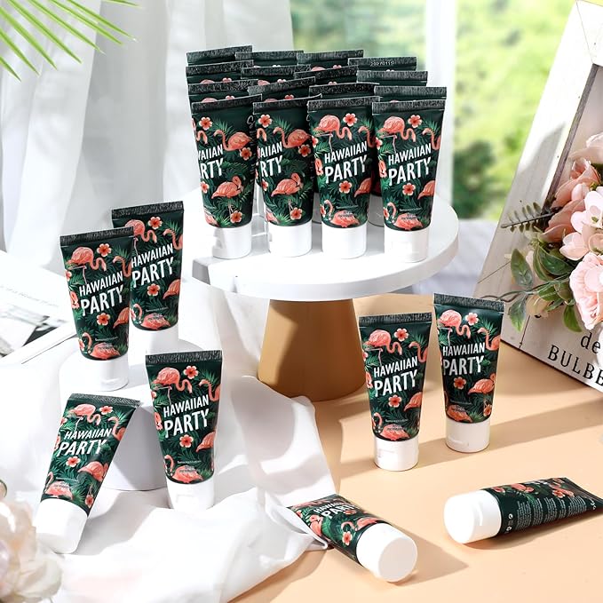 12 Pcs Mini Sunscreen Bulk for Summer Travel Size Spf 30 Water Resistant Sunscreen Lotion Bulk for Thank You Gifts Hawaiian Wedding Bridal Party Favors for Pool Wedding(Flamingo)