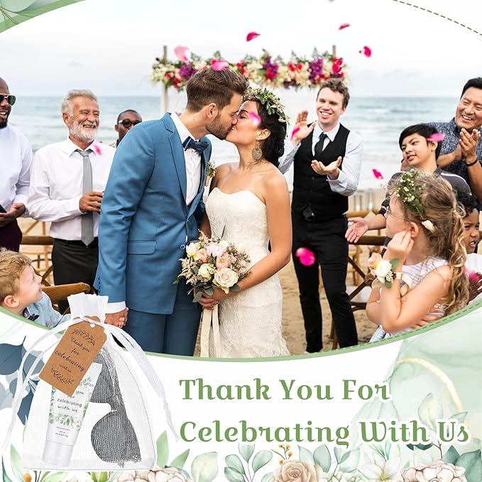 12 Sets Mini Sunscreen and Sunglasses Bulk for Wedding Party Spf30 Water Resistant Sunscreen Lotion Bulk 1oz Travel Size for Thank You Gifts Wedding Party Supplies (Eucalyptus)