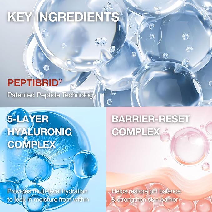 Moisture Toner – pH Balancing Hydrating Peptide Facial Toner for Sensitive Skin, Preps & Supports Barrier | 200ml / 6.76 fl oz