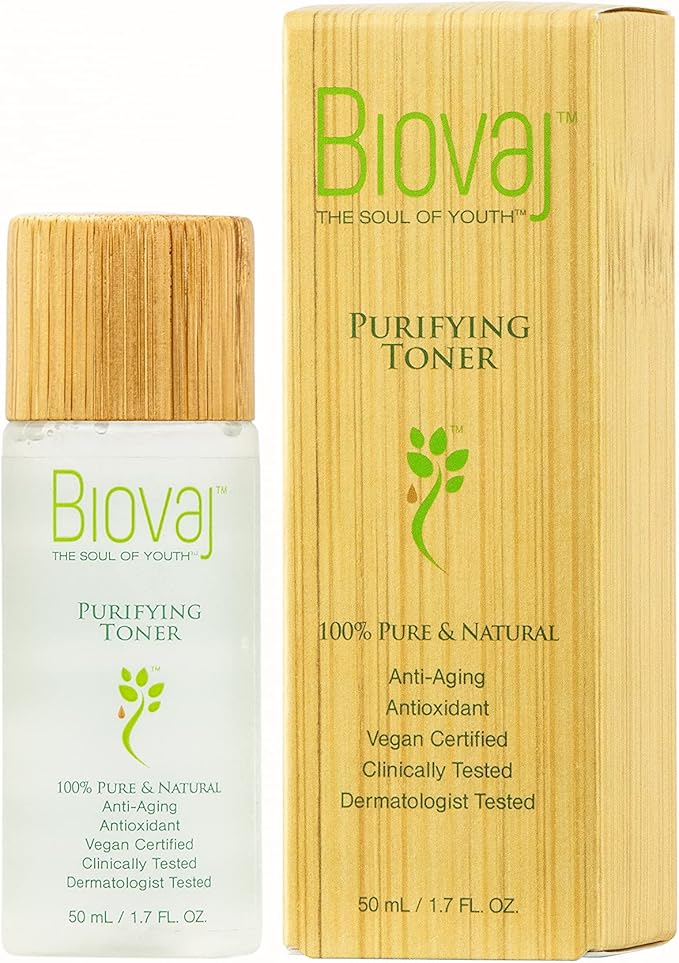 Biovaj Purifying Toner-100% Natural Clean Facial Toner for The Skin pH Balance & Pores, Soothes, Tones, Anti-Aging, Botanical, Vegan Certified, Cruelty-Free, Clinically Tested, All Skin Types