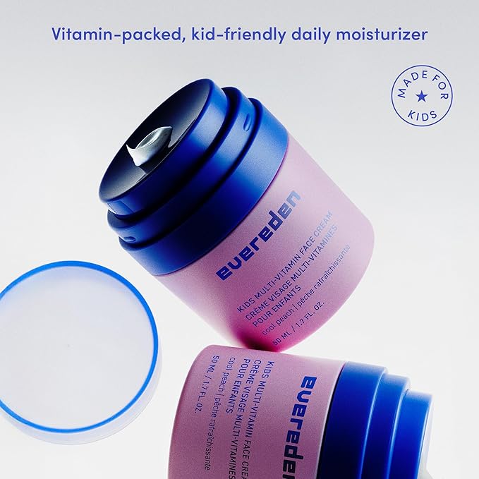 Evereden Kids Face Cream: Melon Juice, 1.7 oz. | Face Lotion | Clean and Non-Toxic Face Moisturizer | Multi-Vitamin Skin Care for Kids