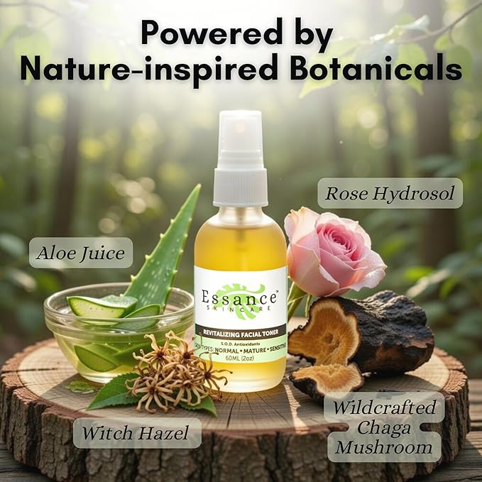 Essance Facial Toner for Women & Men – 2 oz | Rose, Orange Blossom Face Toners | Aloe Juice Face Mist | Vegan Daily Skin Care & Travel Essentials For Women, Men
