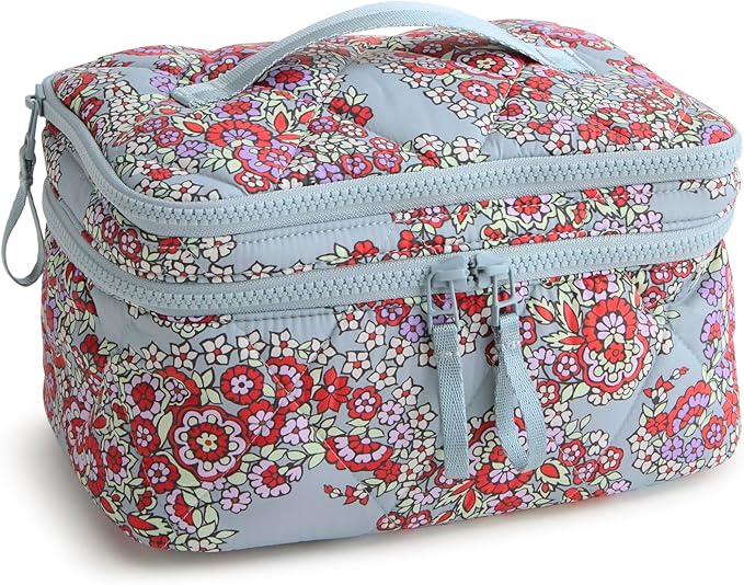 Vera Bradley Women's Featherweight Brush Up Cosmetic Case, Moonless Night, One Size