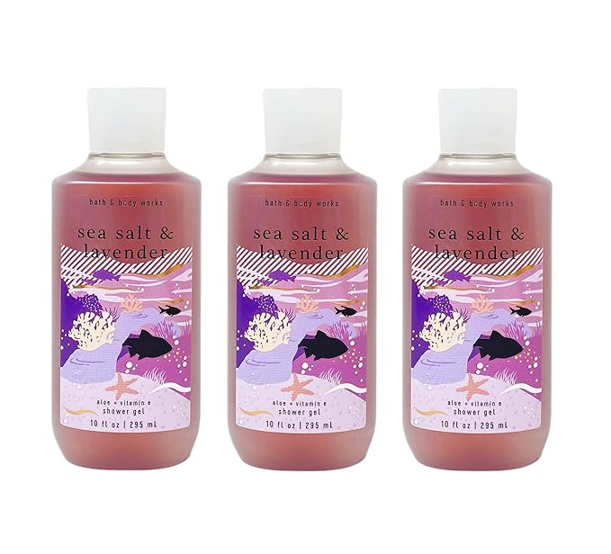 Bath & Body Works Sea Salt & Lavender 3 Pack Of Shower Gel