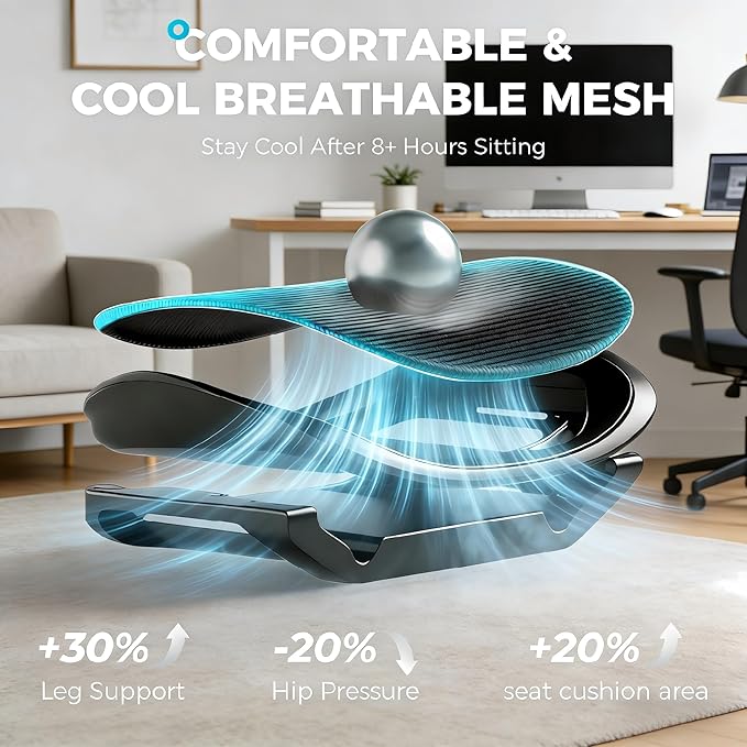 Ergonomic Mesh Office Chair with Footrest, Big and Tall Home Desk Chair with 5D Flip-Up Arms, Adjustable Lumbar Support, Gaming & Executive Computer Chairs, Black
