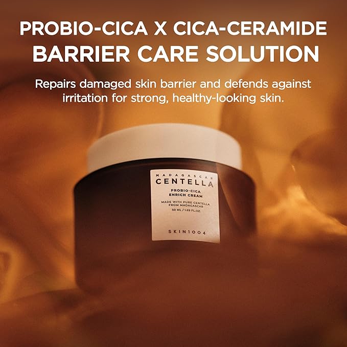 SKIN1004 Probio Cica Enrich Cream 1.69 fl.oz, 50ml, Korean Face Moisturiser, Night Face Cream with Madagascar Centella, Hydrating Moisturizer for Soothing and Strengthening the Skin, Korean Skin Care