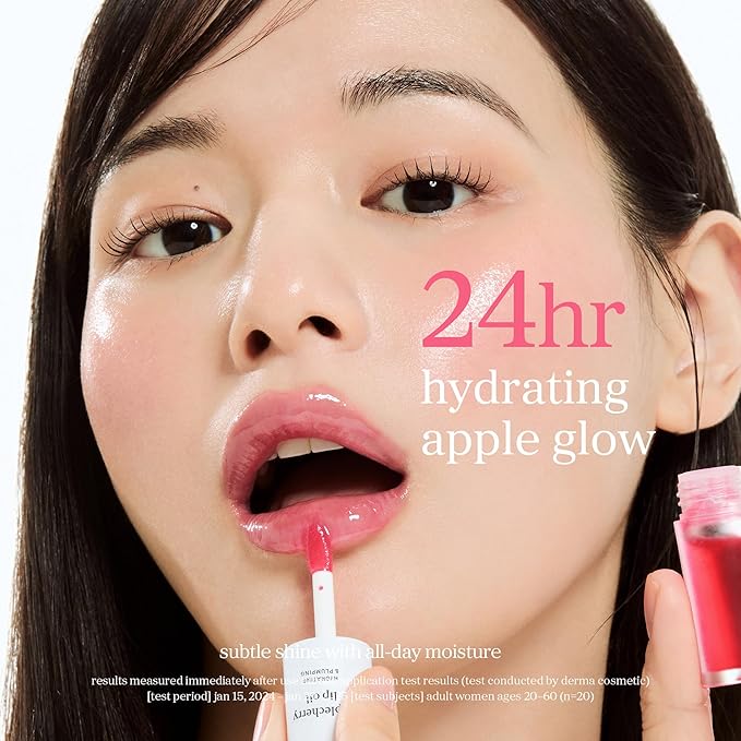 NOONI Korean Lip Oil - Applecherry | Long-Lasting, Moisturizing, Plumping, Revitalizing for Dry Lips, Waterproof, No Peel Off, Hydrating Lip Stain, Stocking Stuffers, Trendy Stuff, 0.12 FL Oz