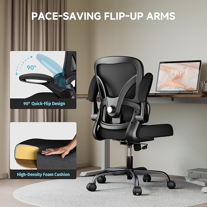 Mesh Office Chair, 330LBS Ergonomic Comfy Desk Chair with Adjustable Lumbar Support, Executive Computer Chairs for Home Office, Black