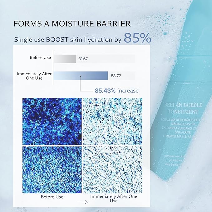 DUEM Reef-in Bubble Tonerment – Low pH (5.8) Ceramide Complex Foaming Toner, 72-Hour Hydration, Skin Elasticity Booster, Korean Skincare, 3.38 fl.oz./100ml