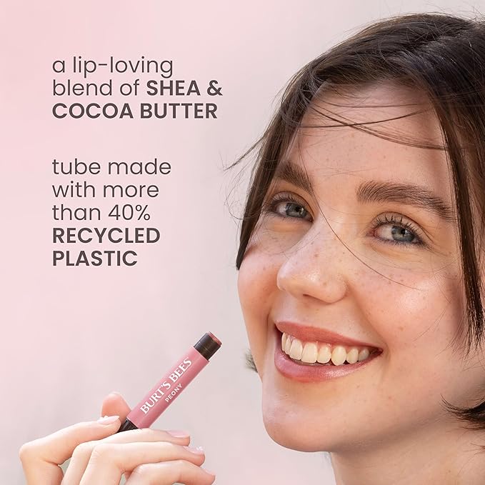 Burt's Bees Shimmer Lip Tint, Tinted Lip Balm Stick, Moisturizing for All Day Hydration with Natural Glowy Pigmented Finish & Buildable Color, Watermelon, 1 Tube, 0.09 oz. (Pack of 2)