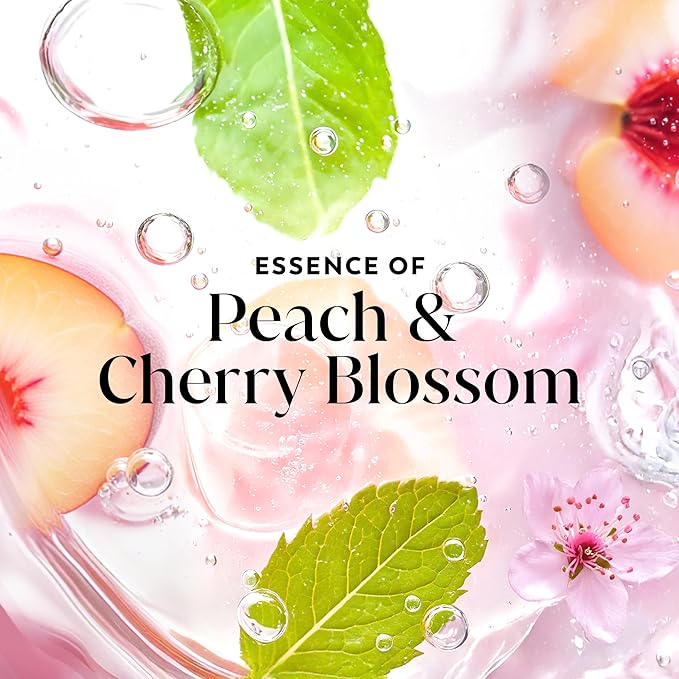 Olay Body Wash for Women, Fresh Radiance, 24/7 Skin-Loving Freshness, Visibly Radiant, Plant Based Cleansers, Vitamin B3 & Antioxidant Blend, For All Skin Types, Peach & Cherry Blossom Scent, 35 fl oz