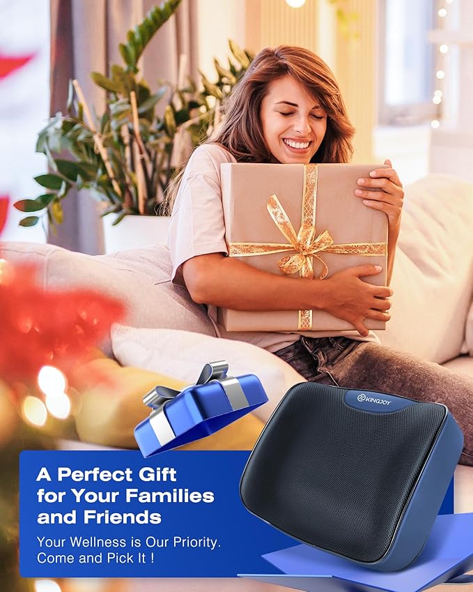 Heated Lumbar Support Pillow for Office Chair, Ergonomic Back Support Pillows with Vibration, Memory Foam Chair Back Massager for Pain Relief, 3 Heat Levels & 3 Massage Modes, Gifts for Mon Dad