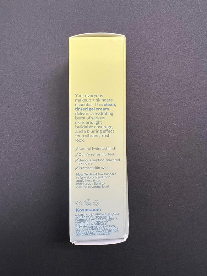 Kosas BB Burst Tinted Face Gel Cream - Supports Healthy Collagen, Smoothes Skin, Hydrates & Moisturizes - Lightweight Buildable Coverage - Medium Deep Warm 34, (1 Oz/30 ML)