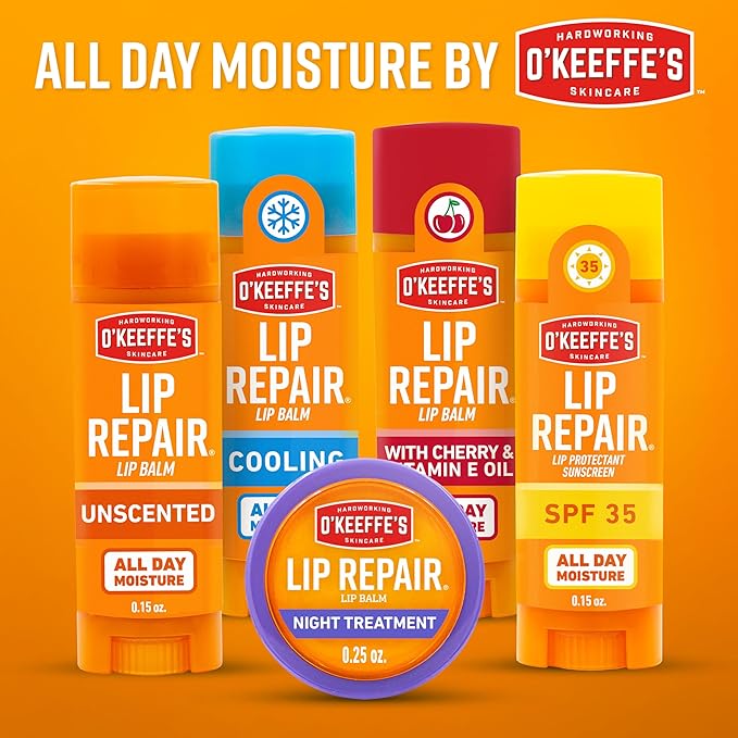 O'Keeffe's Lip Repair SPF 35 Lip Balm - Stick (3 Pack) - Sun-Safe Moisturizer for Extremely Cracked, Dry Lips