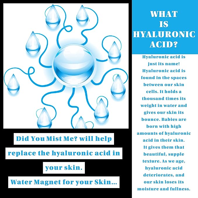 DID You Mist ME? Face and Body Spray 8 oz. Lightweight Facial Toner with Premium Hyaluronic Acid and Natural Lavender Water for Instant Hydration