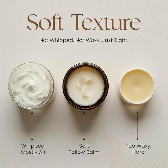Beef Tallow for Skin - Tallow and Honey Balm For Face - Gift Ready - Tallow Face Moisturizer - Beef Tallow Moisturizer - Tallow Balm - Grass Fed Beef Tallow For Skin - Tallow Face Cream Lotion