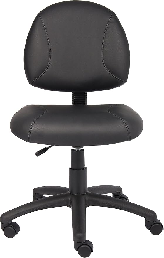 Boss Office Products Posture Task Chair Without Arms in Black, Low-Back (B305)