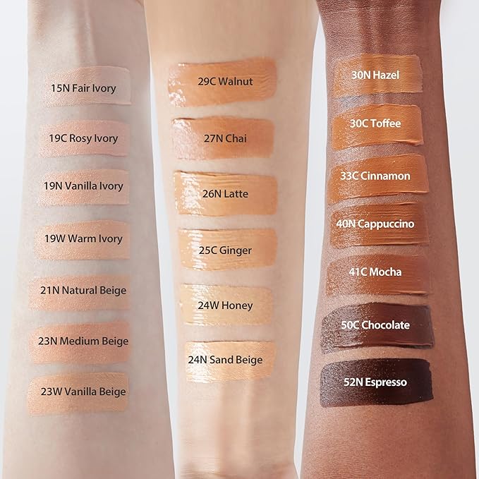 milktouch Cushion Foundation, 24H Flawless Skin, Radiant Shine, No Oxidation, Long-Lasting, Non-Creasing, 60% Hydrating Skincare Infused Korean, Stocking Stuffers, Christmas Gifts (50C Chocolate)