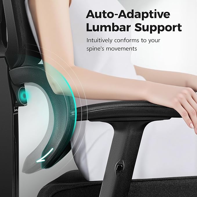 Ergonomic Office Chair High Back Desk Chair with Lumbar Support, Breathable Mesh Computer Chair with Adjustable Armrests Height, Reclining Big and Tall Gaming Chair for Home Office, (Black 2Pack