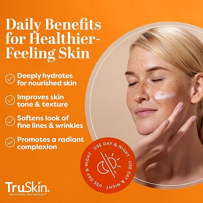 TruSkin Vitamin C Face Cream – Brightening & Hydrating Daily Moisturizer with Vitamin E, B5, Jojoba Oil & Green Tea – Smooth, Radiant-Looking Skin, 4 Fl Oz (Pack of 2)