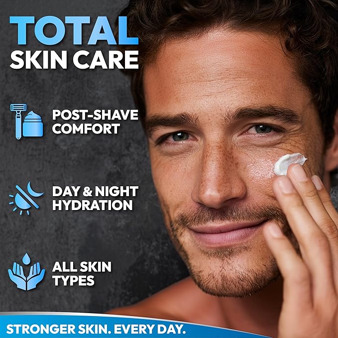 Mens Face Moisturizer Cream - Anti Aging & Wrinkle Repair - After Shave Lotion for Men with Collagen, Retinol, Vitamins E, Jojoba Oil - Age Facial Skin Care - Lightweight Day & Night Cream - 4 oz