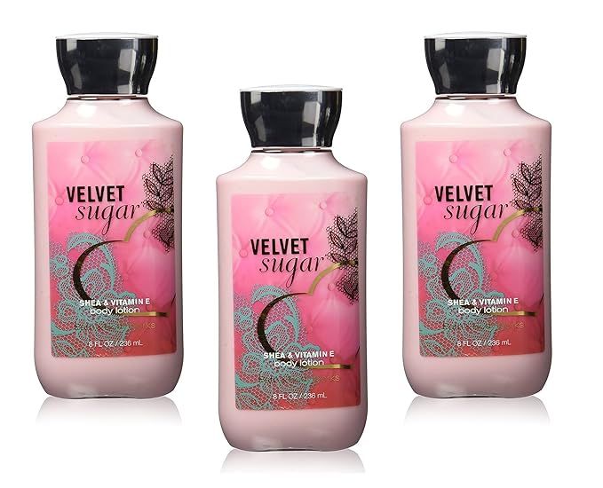 Bath and Body Works Signature Collection Body Lotion Velvet Sugar Pack of 3(Package may vary)