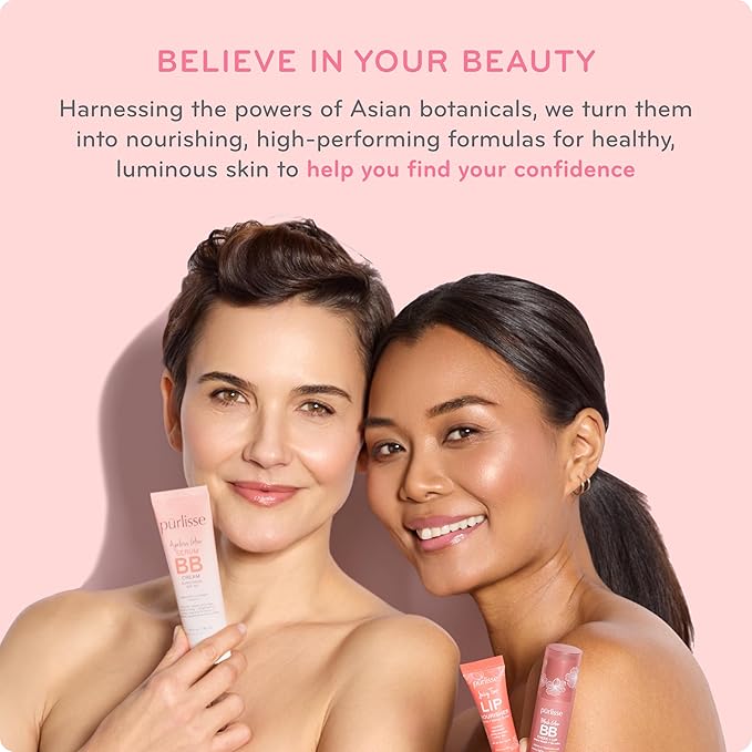 pūrlisse Ageless Glow Serum BB Cream SPF 40 - Glow BB Cream with SPF Enriched with Bakuchiol & Vitamin C to Help Improve Firmness & Reduce Wrinkles for Dewy Skin - Medium Warm (1.4 oz)